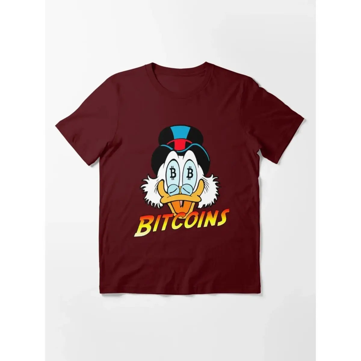 Men's T-shirt Uncle Scrooge Bitcoin Cartoon Short Sleeve Luxury Blouse