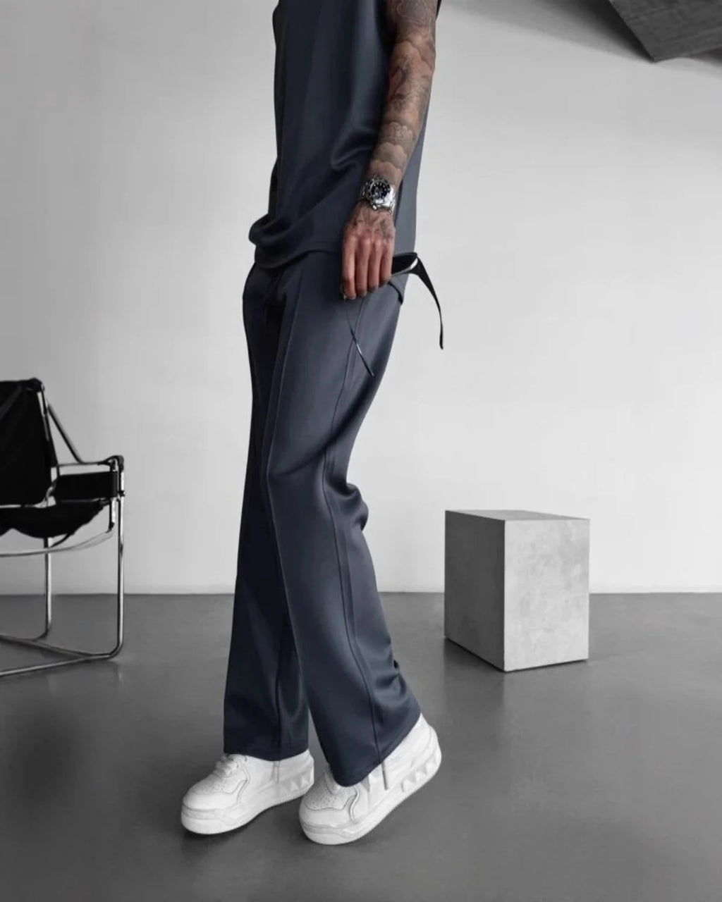 Terno esportivo sem mangas 2025 calças casuais masculinas de cor sólida, colete de roupas masculinas, conjunto de duas peças