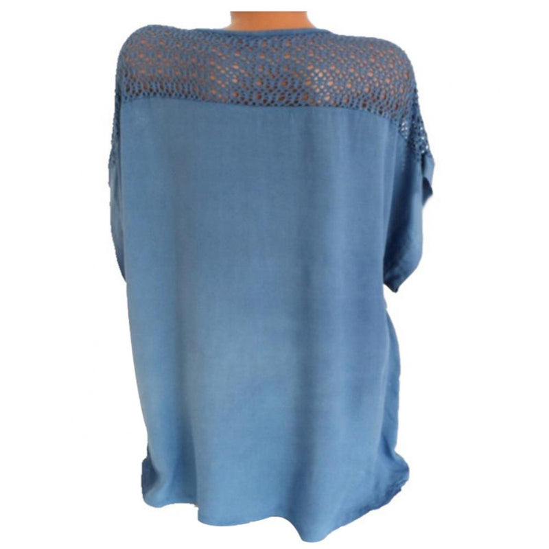 Blusas e tops femininos de manga curta, camisa solta de renda branca, patchwork, tamanho grande 4xl 5xl 6xl, tops femininos, roupas casuais