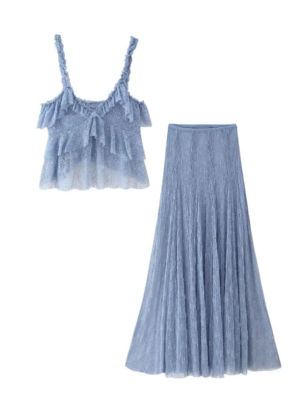 Blusa feminina elegante, azul, gola alta, babados, manga comprida, lisa, solta, chiffon, nova blusa feminina de verão 2025