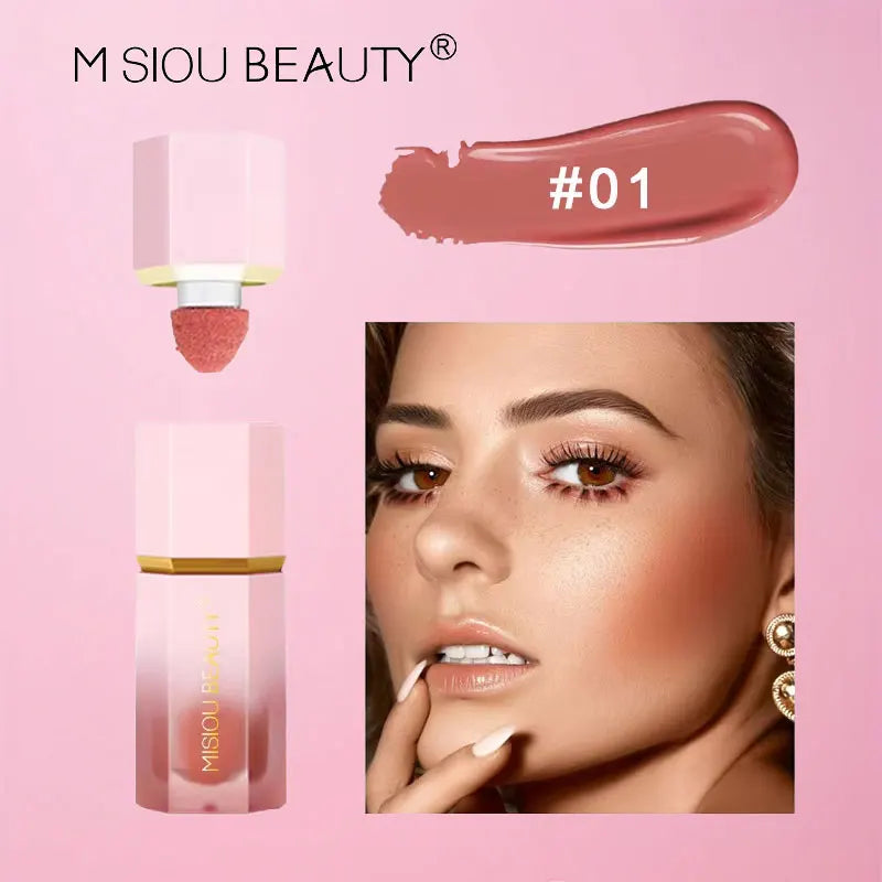 Blush líquido fosco em bastão, blush em creme de cor duradoura e fácil de usar para lábios e bochechas, corretivo à prova d'água e gloss labial.