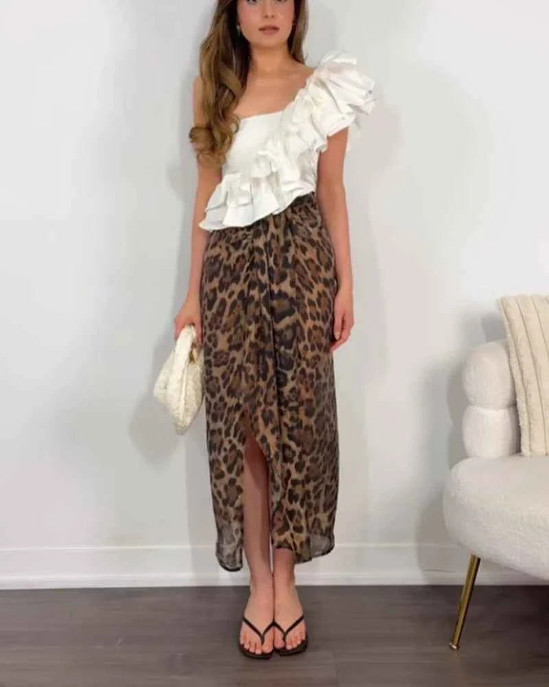 Women's Skirt 2026 New Fashion Summer Animal Print Wrap Skirt for Women Casual Chic Personality Ladies Skirt