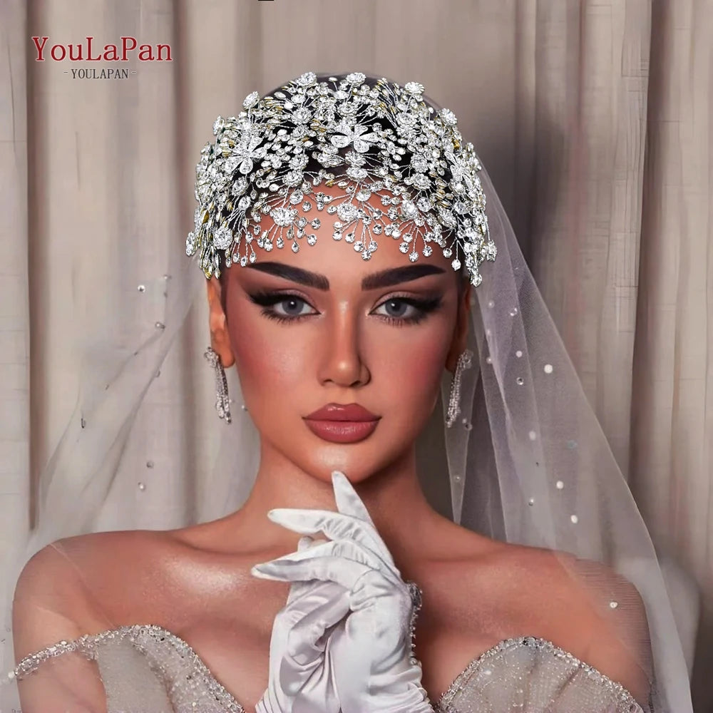 YouLaPan Bridal Crown Wedding Headband Rhinestone Brides Diadem Pageant Wedding Hair Accessories Woman Tiara and Headdress HP240