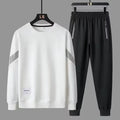 Conjunto de moletom manga comprida, calça e top casual esportivo de 2 peças, coleção de inverno