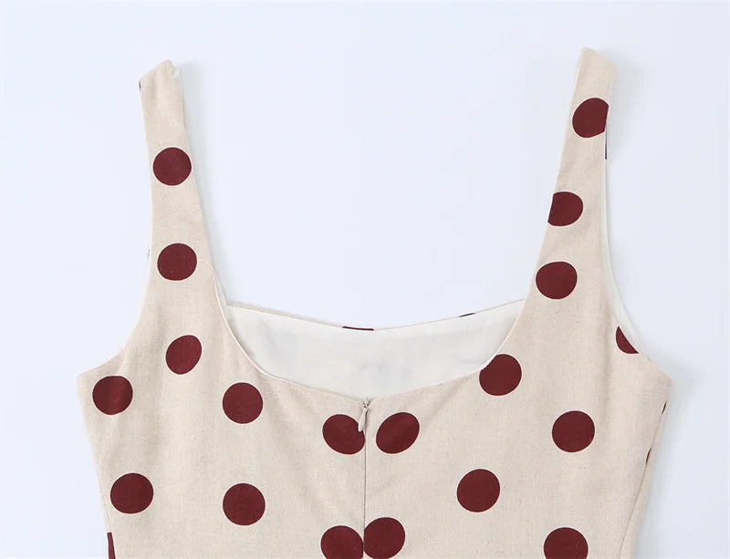 Women's Dress 2026 Summer New White Polka Dot Spaghetti Strap Dress with Irregular Hem Elegant and Stylish Vacation Style