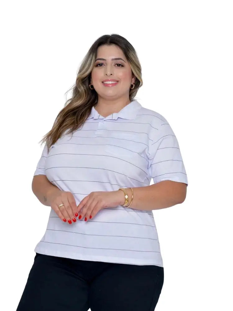Plus Size White Polo Shirt