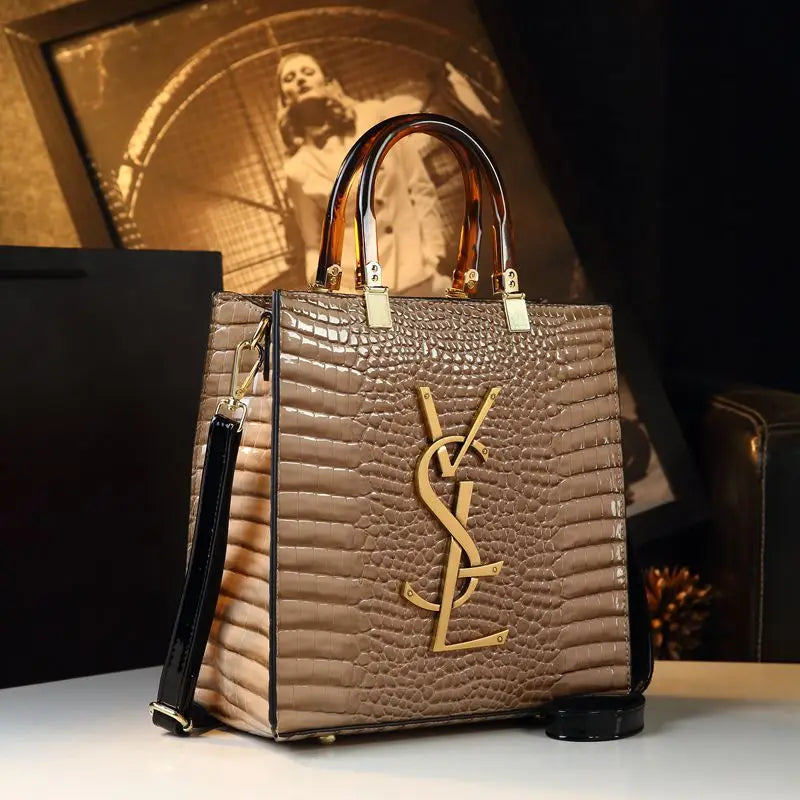 Genuine Leather Women Handbags Alligator Pattern Large Capacity Tote Bag Fashion Mother Bag 2025 New All-match Portable Bags