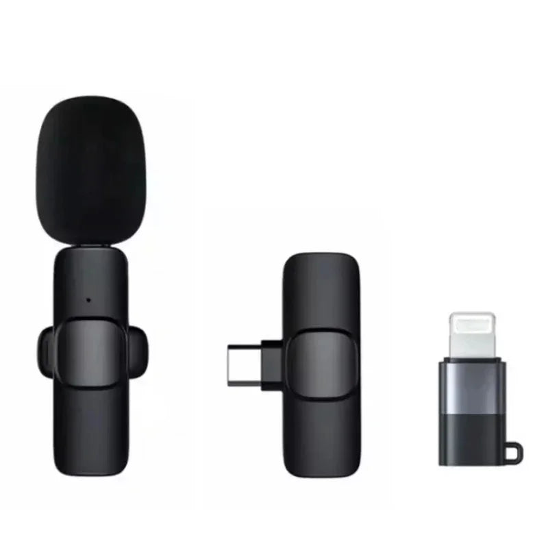 Colar de microfone sem fio Microfone sem fio Gravação de vídeo curta Rádio Cancelamento de ruído Recarregável Portátil