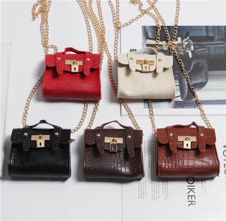Korean version concave ins crocodile pattern mini small fanny pack removable belt chain diagonal span women's bag