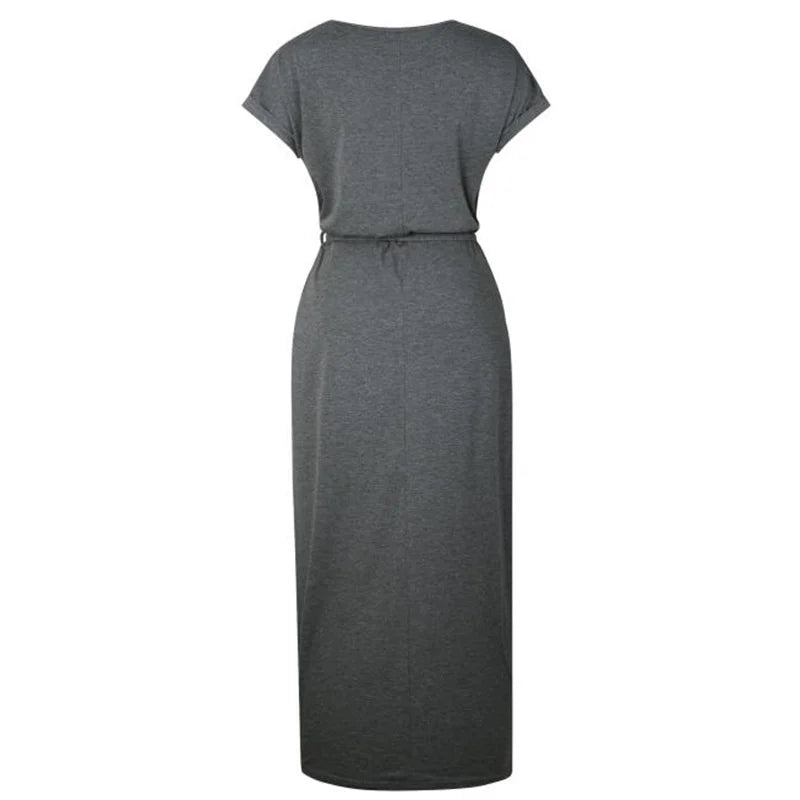 2023 Summer Beach Maxi Dress Women Floral Solid Short Sleeve Shirt Dress Casual Sexy Bandage Dress Robe Femme Vestidos Plus Size