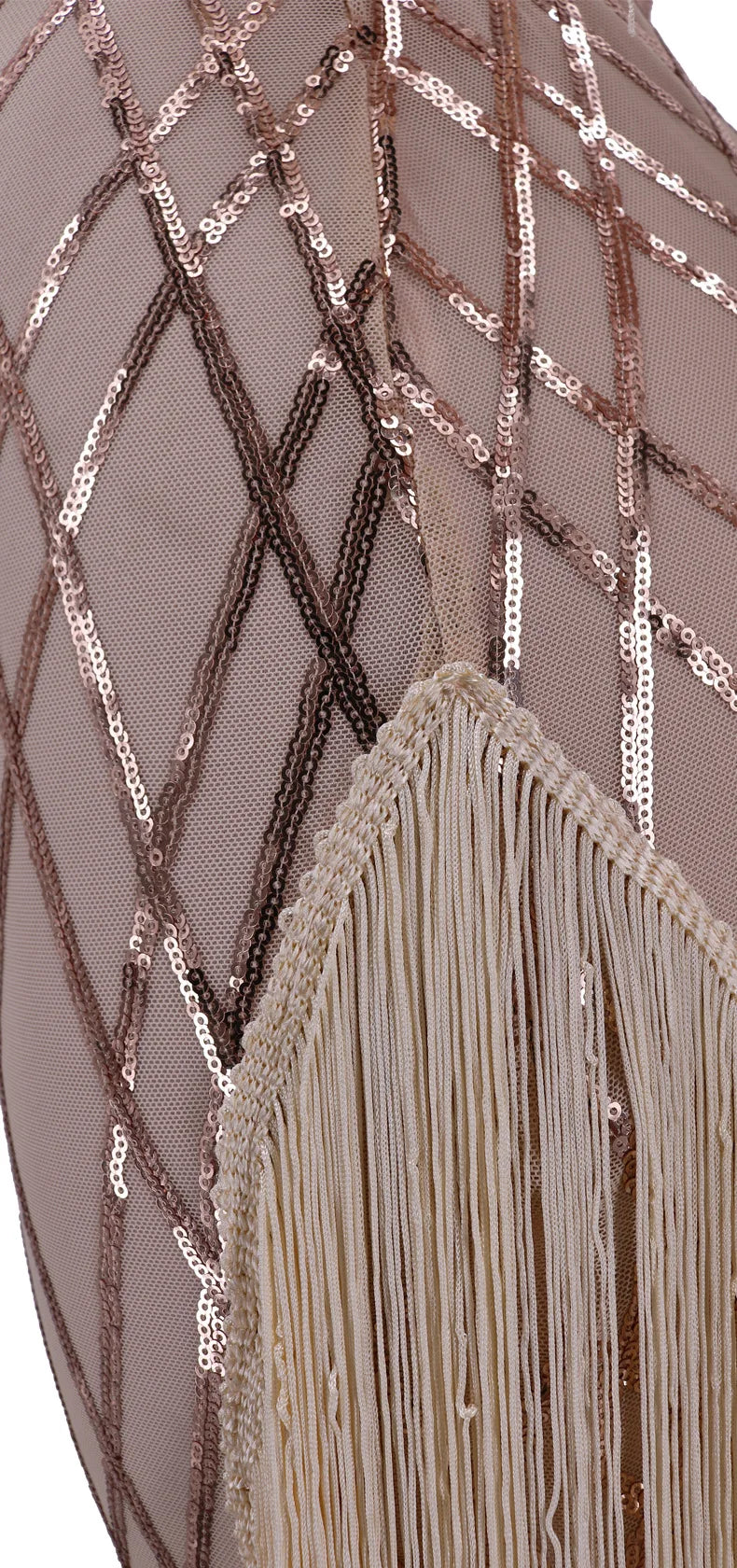 Women Fashion Elegant Sequins Tassels Mini Bodycon Party Dress