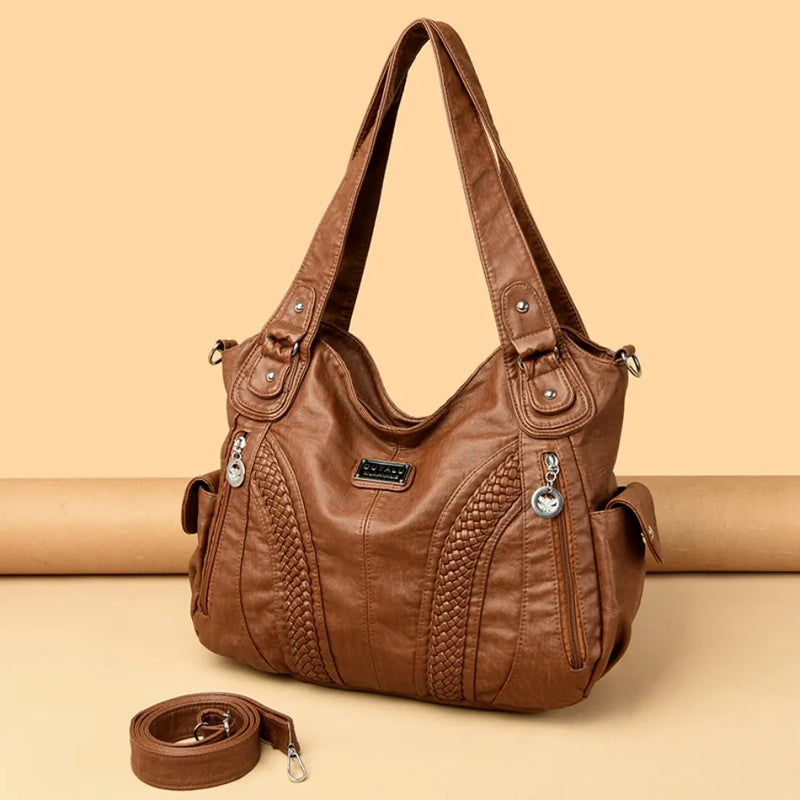 High Quality Soft Leather Large Capacity Women Tote Bags Luxury Shoulder Crossbody Bag for Women 2024 Female Handbags Purse Sac