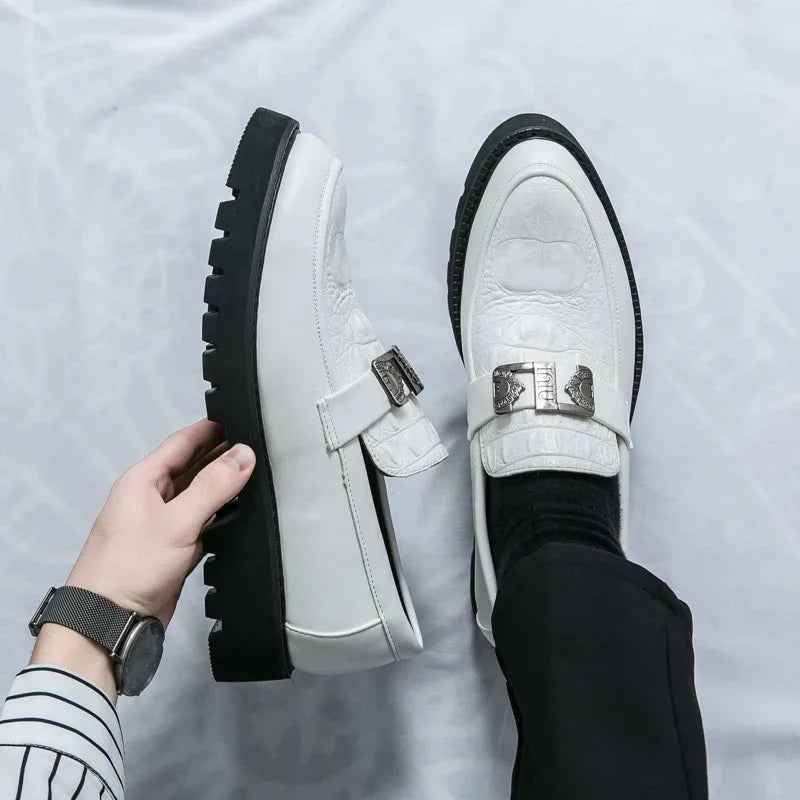 Mens Loafers Party Business Thick Soled Men Leather Shoes Dress Platform Shoes Comfortable Fashion New Casual Shoes for Men