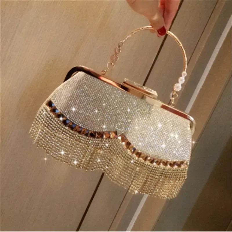 Hand for Wedding Party Banquet Diamond Clutch Bag Ladies Luxury Party Evening Bag Fashion Wedding Bridal Dress Bag - CRAVO ROSE