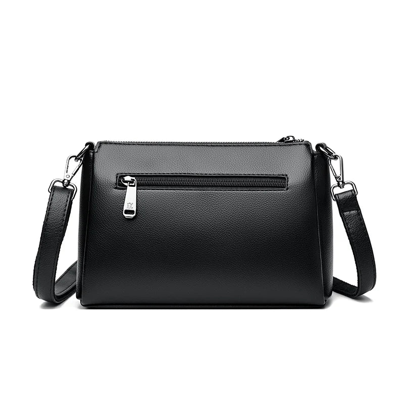 Versatile PU Crossbody Bag for Women Stylish High Quality Brand Design Zipper Solid Color Pattern Casual Daily Use Shoulder Bag