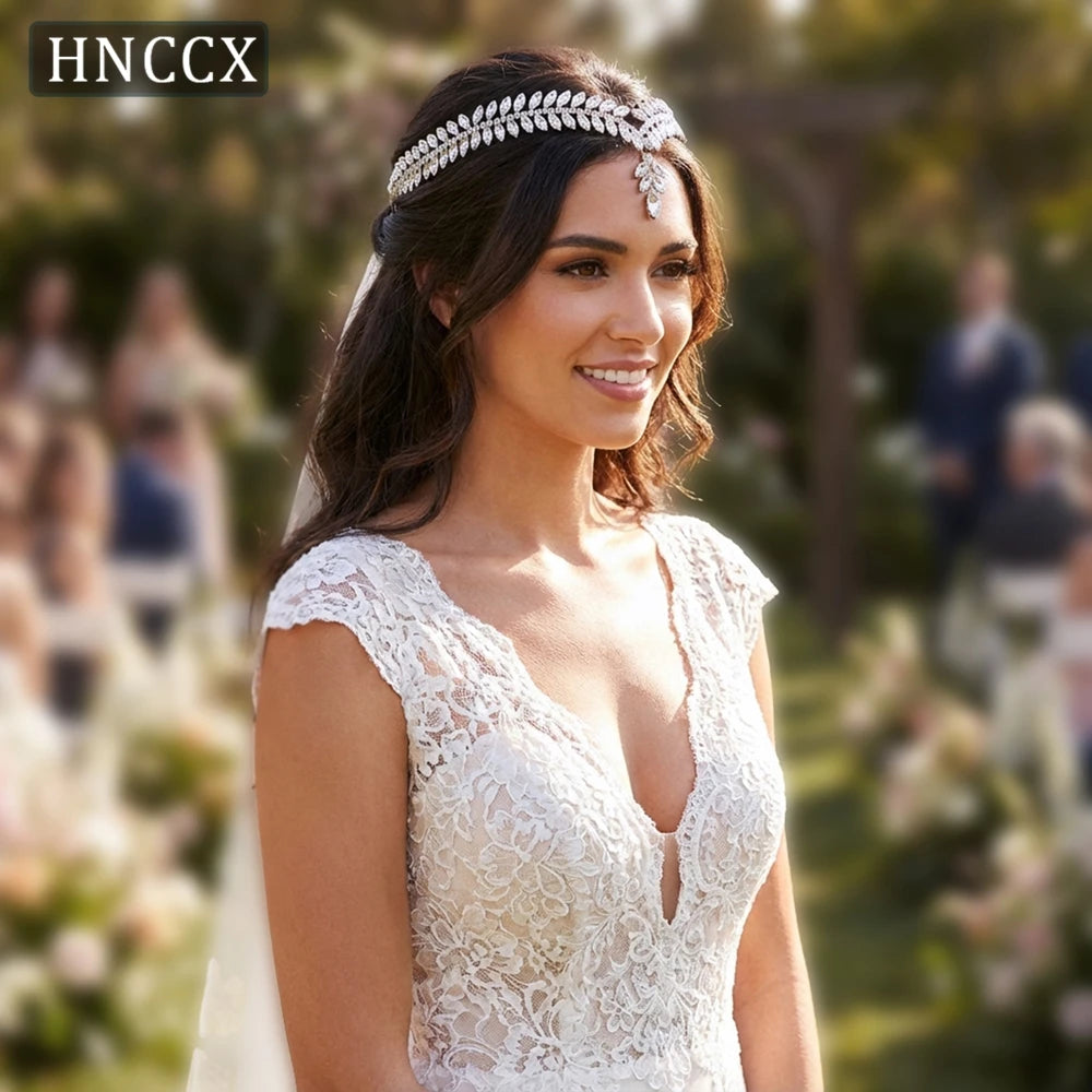 YouLaPan Crystal Forehead Headband for Women Brides Headpiece Party Wedding Hair Accessories Jewelry Bridal Headdress HP529