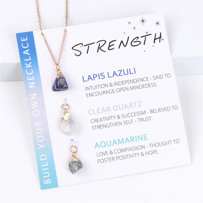Healing Natural Stone Necklaces With Interchangeable Mineral Quartzs Pendant Necklaces For Women Balance Protection Card Jewelry