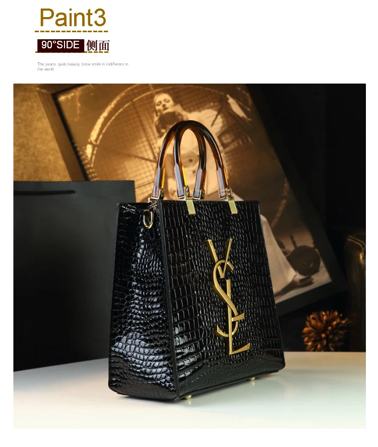 Genuine Leather Women Handbags Alligator Pattern Large Capacity Tote Bag Fashion Mother Bag 2025 New All-match Portable Bags