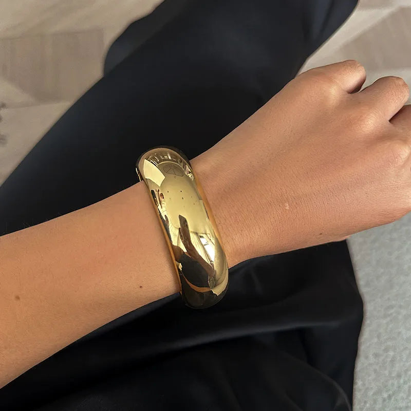 Vintage Irregular Resin Acrylic Chunky Bangles for Women Exaggerated Geometric Metal Charm Bracelets Party Jewelry Gifts