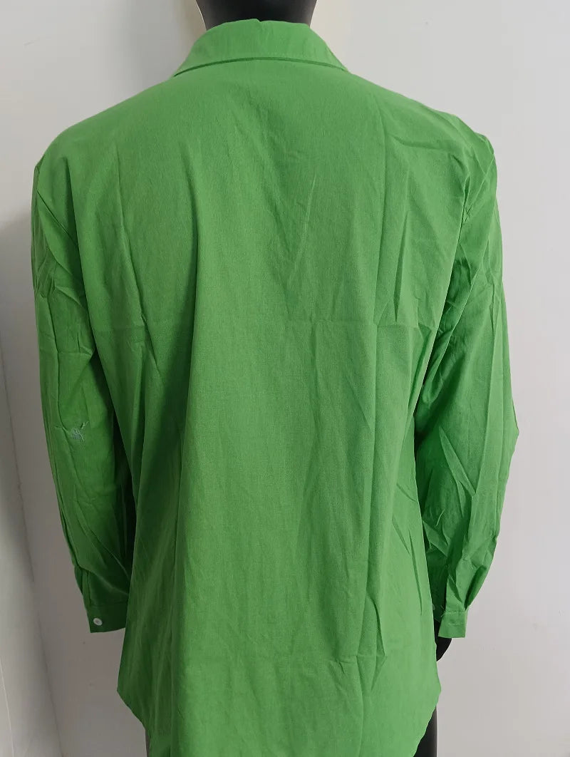 Camisa masculina de lapela simples, algodão, linho, respirável, manga comprida, fina, cor sólida, camisa casual