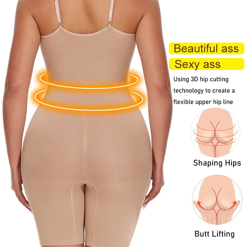 SLIMBELLE Women's Full Body Shaper Bodysuits Tummy Control Butt Lifter Slim Underwear Shapewear Thigh Slimmer Shorts One-Piece