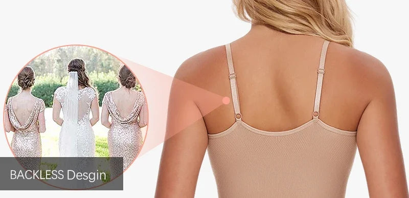 SLIMBELLE Women's Full Body Shaper Bodysuits Tummy Control Butt Lifter Slim Underwear Shapewear Thigh Slimmer Shorts One-Piece