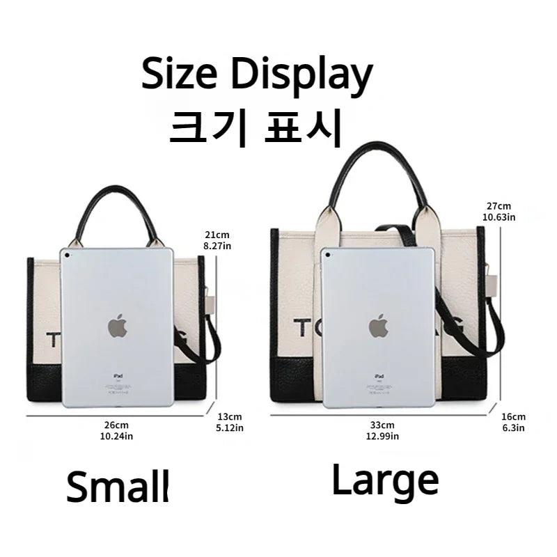 Women's Tote Bag 2024 New Leather Letters Shoulder Messenger Trend Fashion Color Matching Designer Bag Handbags