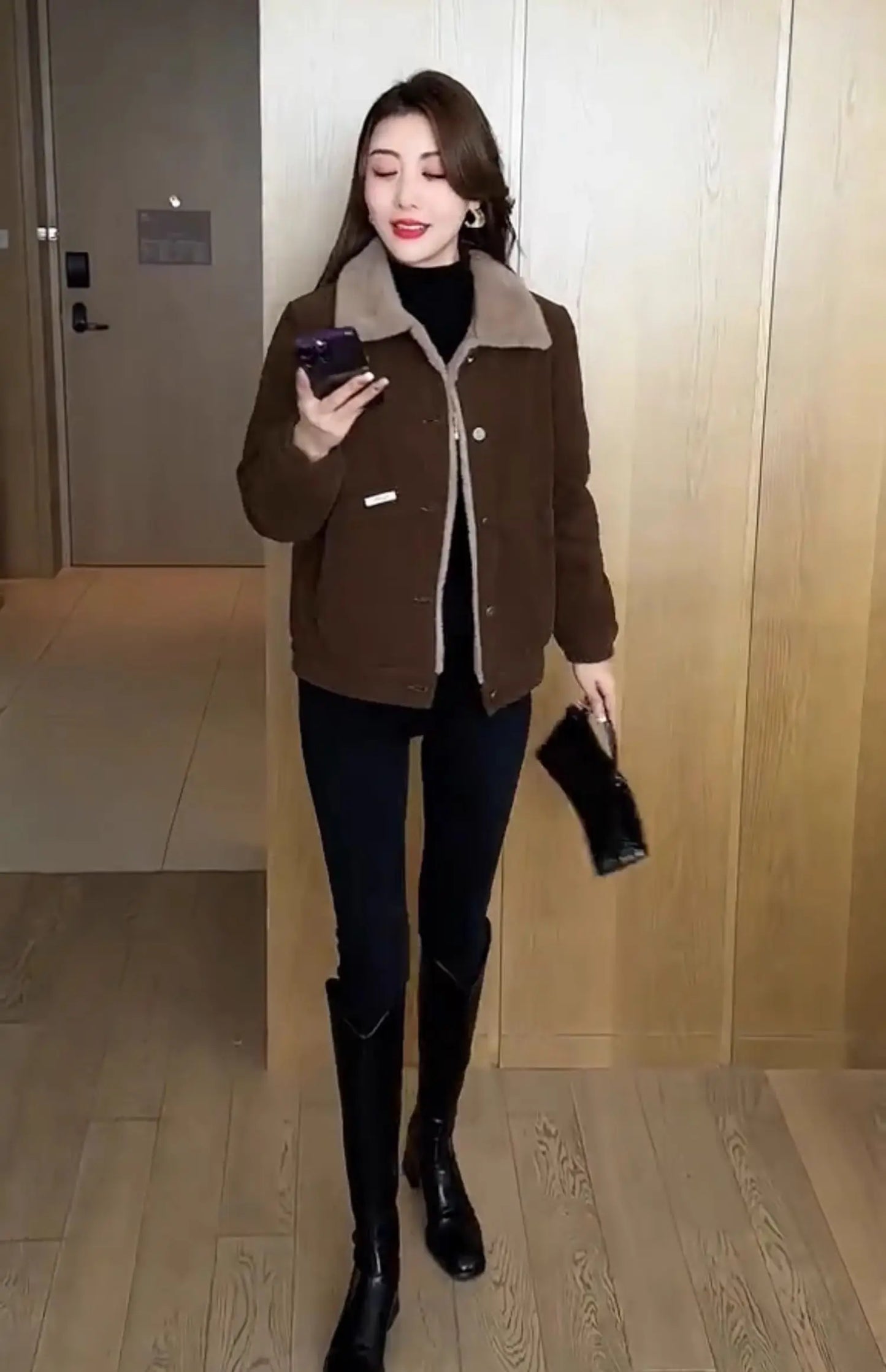 Thickened Fleece Lined Cotton Parka Coat Women's Style 2025 Winter New Arrival American Retro Mountain Eagle Design Jacket