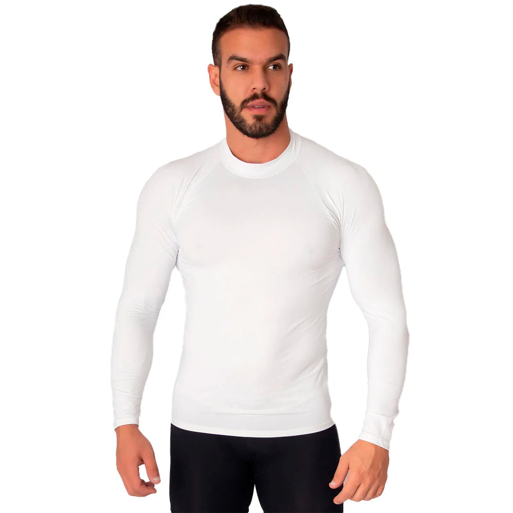 Thermal Blouse UV Protection Polyester Men's Second Skin Long Sleeve Smooth Soft Cold Casual Workout