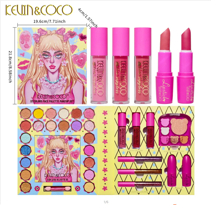 Beauty Makeup Girl Sombra Blush Contorno Paleta Tudo em Um 68 Cores Paleta de Sombras