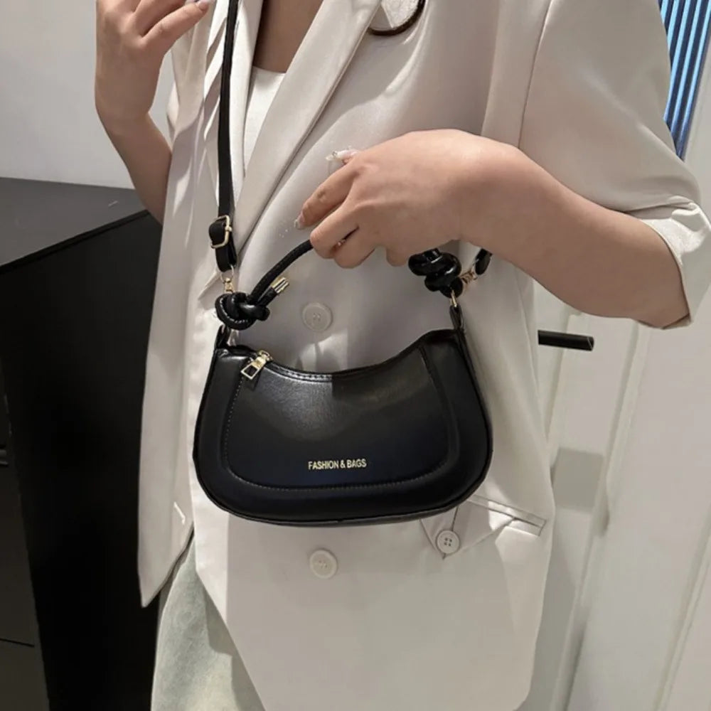 Bolsa de Luxo Francesa para Mulheres – Cor Sólida, Textura Sofisticada e Versátil (Modelo de Ombro)