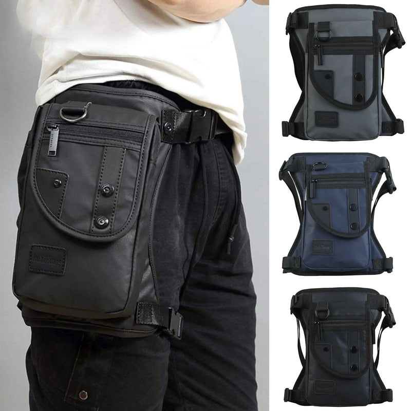 Men Nylon Drop Legs Bags Fashion Hip Waist Pack Thigh Bum Packs Multifunction Tactical Riding Male Shoulder Messenger Bag - CRAVO ROSE