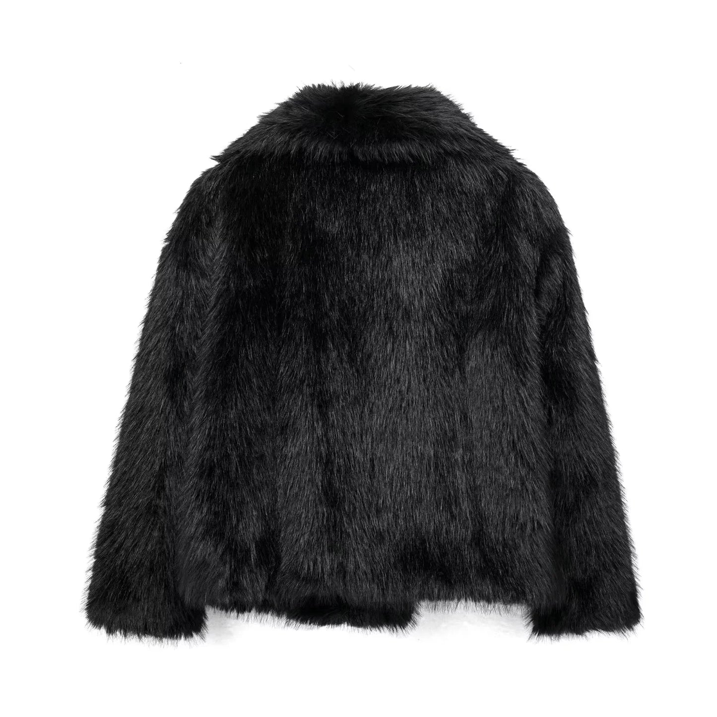KONDALA 2026 Spring Summer Casual Faux Fur Brown Women Warm Jackets Valentine‘s Day Turn Down Collar Oversized Elegant Coats