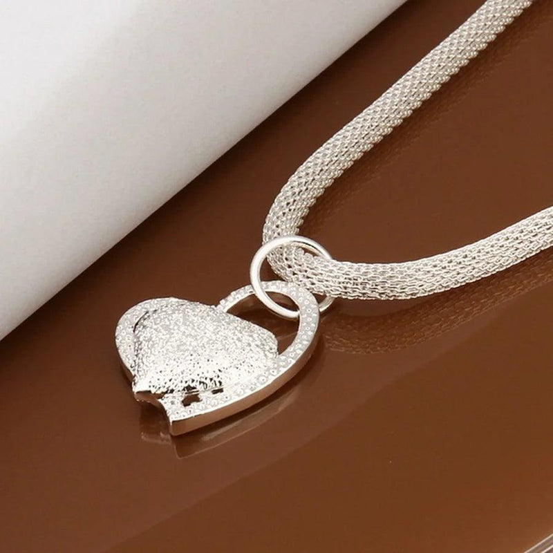 925 Sterling Silver Necklace Gorgeous Charm Fashion Heart Wedding Lady Love for Women Noble Luxury 18 Inches 45cm Jewelry - CRAVO ROSE