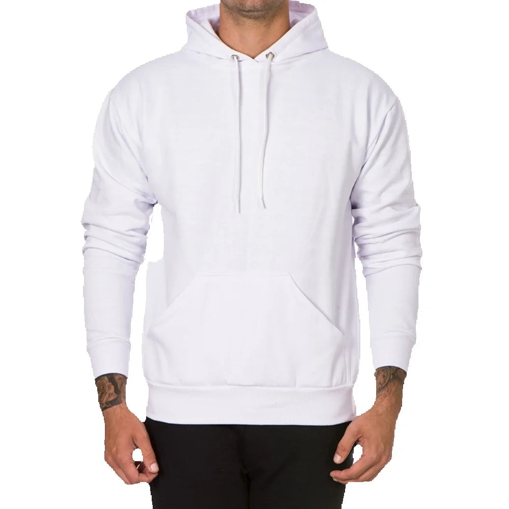 Conjunto de Moletom Masculino Básico Branco e Preto com Capuz do P ao G1/EXG