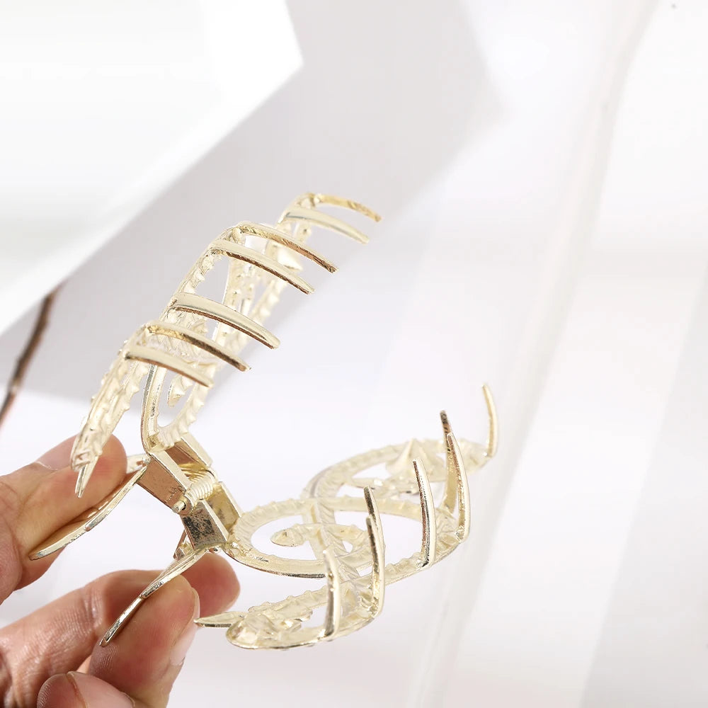 10.5cm Note Hairpin For Women Shiny Color Ponytail Hair Claw Hair Clips Ladies Pearl Rhinestone Butterfly Hair Accessories