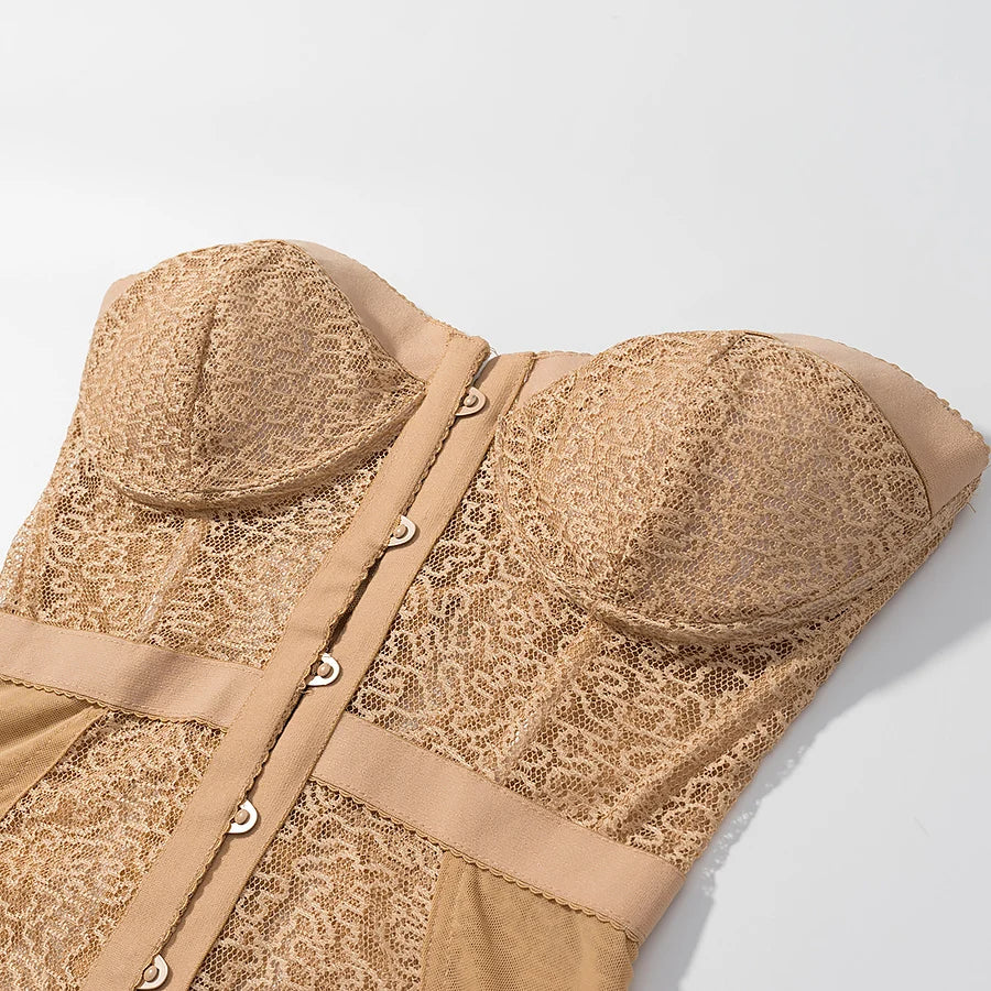 Women's Slim Fit Bandage Vest Top European Style Polyester Fabric Fishbone Strapless Outerwear Short Length Single Button