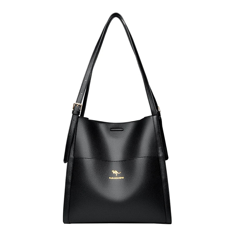 Bolsa de ombro feminina de couro de luxo, bolsa tiracolo fashion com axilas, bolsa carteiro para compras, bolsa grande de capacidade