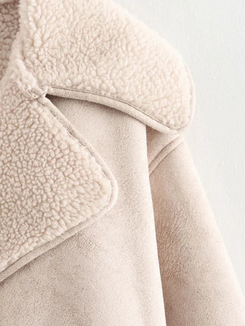 ETJ 2025 Fall/Winter New Arrival Women's ZW Series Double-Sided Collar Oversized Long-Sleeve Jacket Warm Coat 3548246