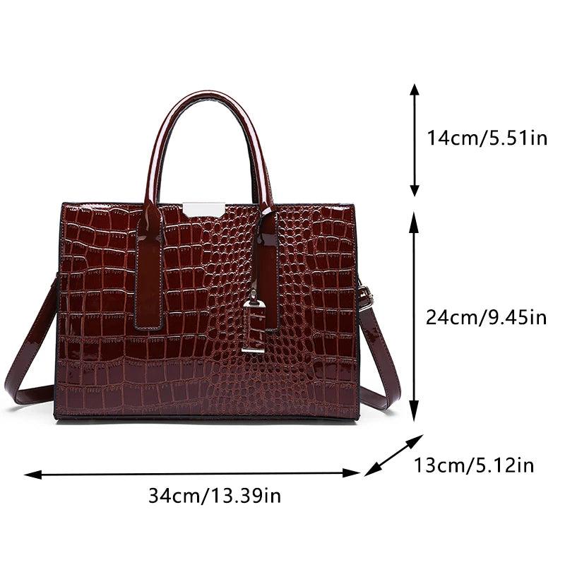 Crocodile Print Women Handbags Purse Tote Bags Adjustable Strap Top Handle Bag Large Capacity Crossbody Bags Work Travel Gift - CRAVO ROSE