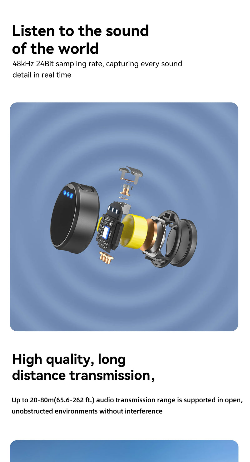 Microfone sem fio 100M para telefone Microfone de lapela magnético profissional com caixa de carregamento Redução de ruído para gravação