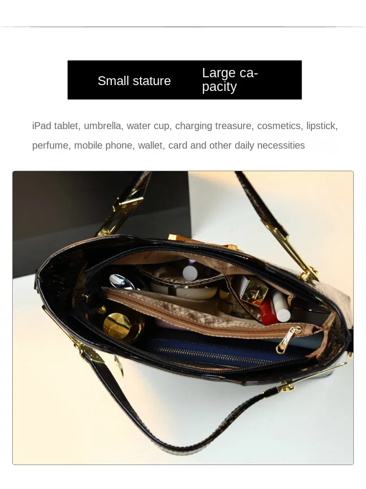 2025 new all-match alligator print atmosphere middle-aged women bag large capacity Tote bag