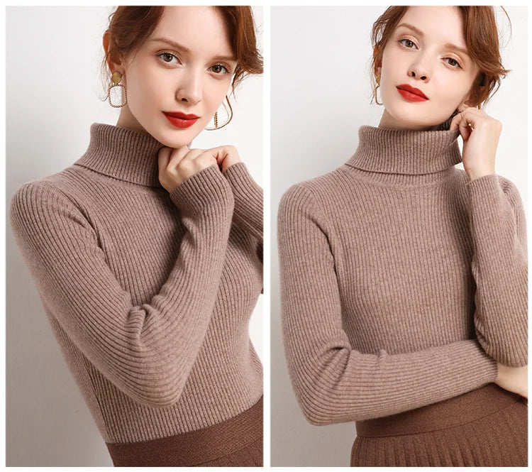 Heliar Women Fall Turtleneck Sweater Knitted Soft Pullovers Cashmere Jumpers Basic Soft Sweaters For Women 2026 Autumn Winter