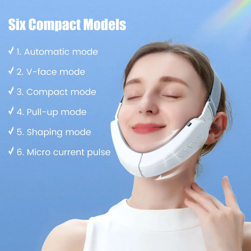 Dispositivo elétrico para lifting facial em V, terapia de fótons LED, microcorrente, endurecimento da pele, removedor de papada, massageador EMS para emagrecimento facial