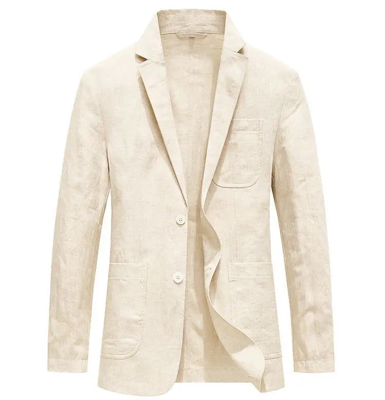 Linen Sun Protection Jacket Blazer - Men's Fashionable Business Casual Versatile and Comfortable Ice Sensation Breathable Blazer