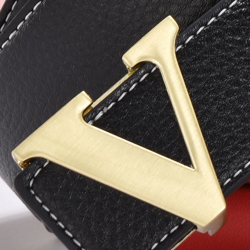 Cinto de design LUCKACE para homens, moda feminina, luxo, letras, fivela lisa, liga, fivela em V, cintos de couro, presentes, cintura