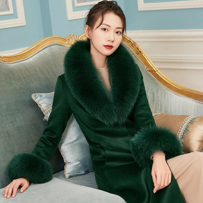 Luxury 2025 Real Fox Fur Collar And Cuffs Set for Women Winter Neck Warmer Fashion Scarf ShawlS Wrap Combo Large Size Furry Fur