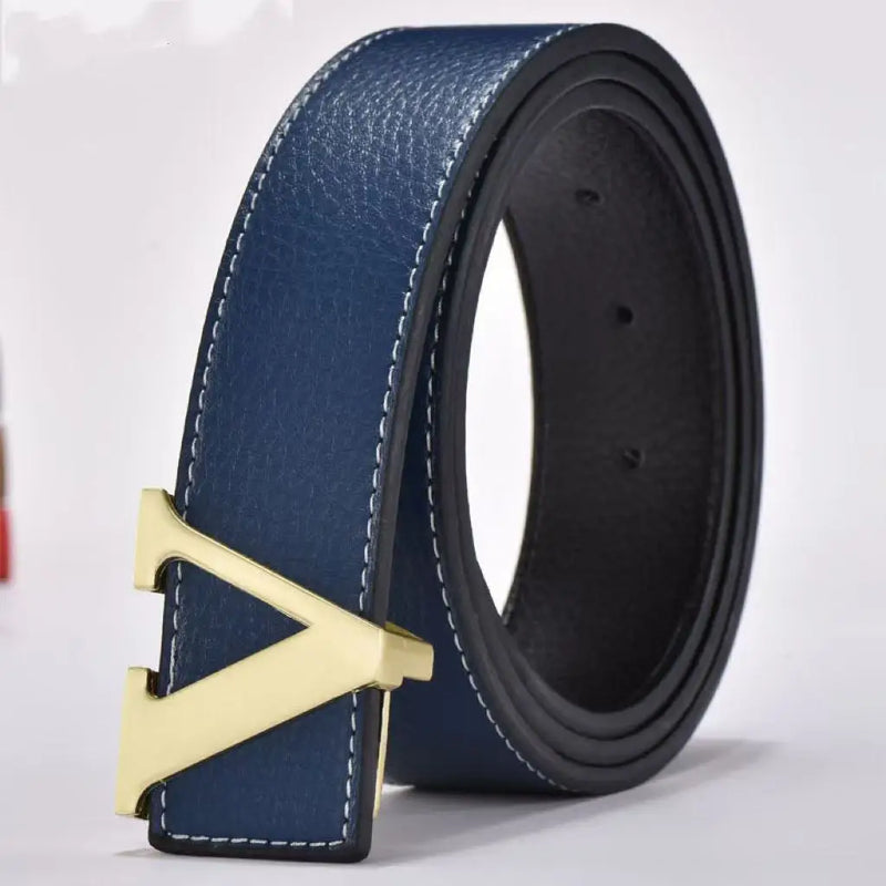 Temperamento Cinto Masculino de Negócios com Letras de Metal e Botão Versátil Decorativo Jeans Vestido Cinto Masculino de Negócios