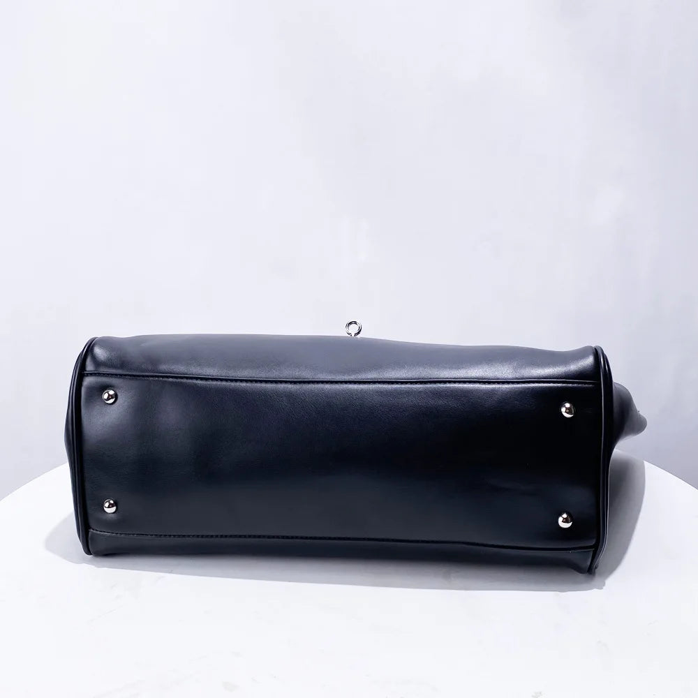 Luxury Designer Large Capacity Lock Tote Clutch Travel Bag Genuine Leather Wing Bag Brand Women's Commuter Shoulder Bag