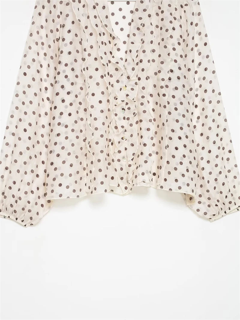 Women Shirt 2025 New Fashion Autumn Long Sleeve Layered Decorative Blouse for Women Casual Chic V-neck Ladies Top